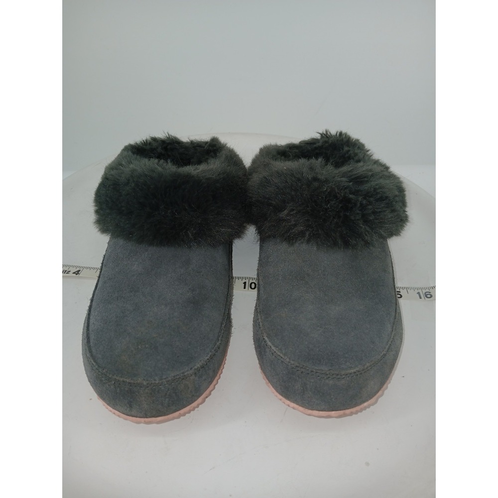 SOREL WOMENS GRAY SUEDE SHEARLING SLIPPERS SHOES SIZE 10  C133